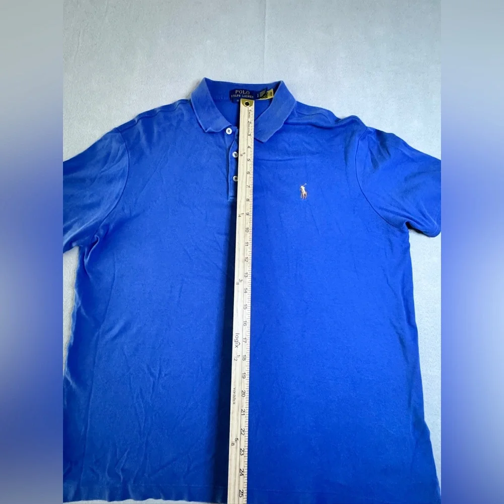 Polo Ralph Lauren Shirt Mens Large  Classic Fit Blue Polo Pony Short Sleeve Golf